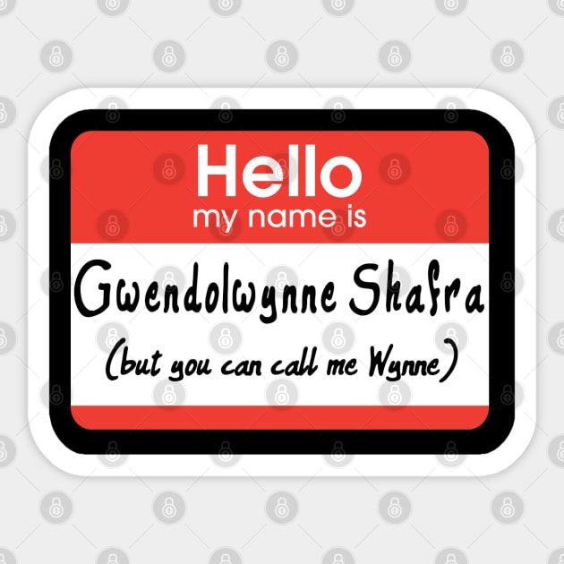 Hi! My Name is Gwendowynne Shafra (But You Can Call Me Wynne) Sticker by DorkTales